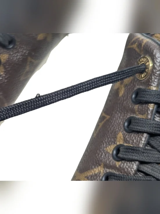 Louis Vuitton LV Monogram Leather Brown Sneakers Size EU 38.5 - Picture 11 of 16